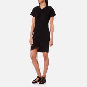 T by Alexander Wang High-Twist Gathered Front t-shirt dress black mini fitted
